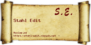 Stahl Edit névjegykártya